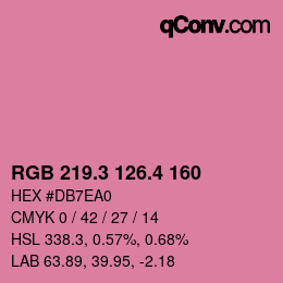 カラーコード: RGB 219.3 126.4 160 | qconv.com