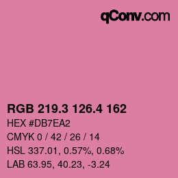 カラーコード: RGB 219.3 126.4 162 | qconv.com