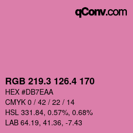 カラーコード: RGB 219.3 126.4 170 | qconv.com