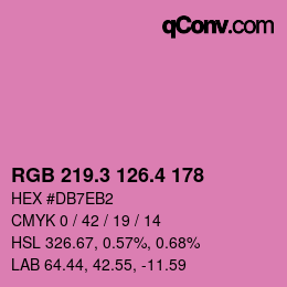 カラーコード: RGB 219.3 126.4 178 | qconv.com