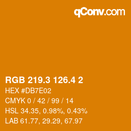 カラーコード: RGB 219.3 126.4 2 | qconv.com