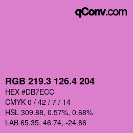 カラーコード: RGB 219.3 126.4 204 | qconv.com