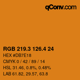 カラーコード: RGB 219.3 126.4 24 | qconv.com