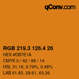 カラーコード: RGB 219.3 126.4 26 | qconv.com