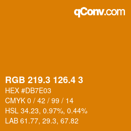 カラーコード: RGB 219.3 126.4 3 | qconv.com