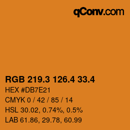 カラーコード: RGB 219.3 126.4 33.4 | qconv.com