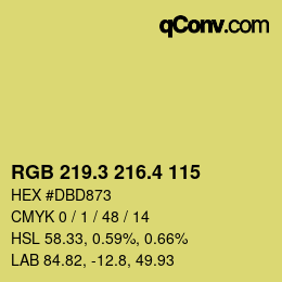 カラーコード: RGB 219.3 216.4 115 | qconv.com