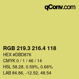 カラーコード: RGB 219.3 216.4 118 | qconv.com