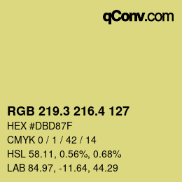 カラーコード: RGB 219.3 216.4 127 | qconv.com