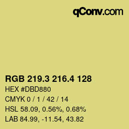 カラーコード: RGB 219.3 216.4 128 | qconv.com