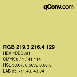 カラーコード: RGB 219.3 216.4 129 | qconv.com