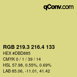 カラーコード: RGB 219.3 216.4 133 | qconv.com