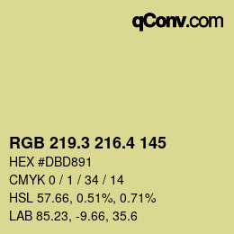 カラーコード: RGB 219.3 216.4 145 | qconv.com