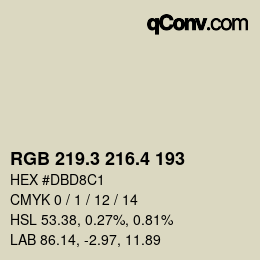 カラーコード: RGB 219.3 216.4 193 | qconv.com