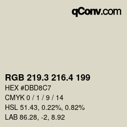 カラーコード: RGB 219.3 216.4 199 | qconv.com