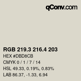 カラーコード: RGB 219.3 216.4 203 | qconv.com