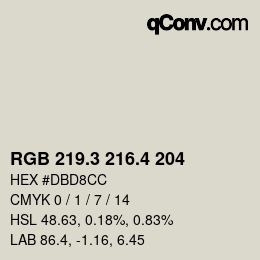 カラーコード: RGB 219.3 216.4 204 | qconv.com