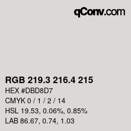 カラーコード: RGB 219.3 216.4 215 | qconv.com