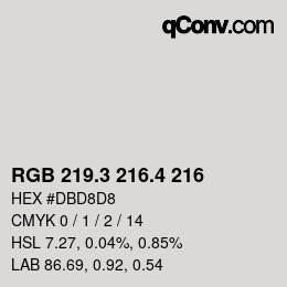 カラーコード: RGB 219.3 216.4 216 | qconv.com
