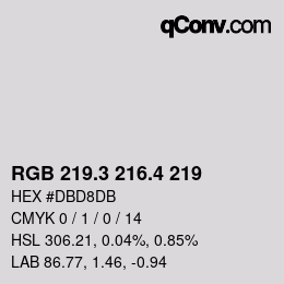 カラーコード: RGB 219.3 216.4 219 | qconv.com