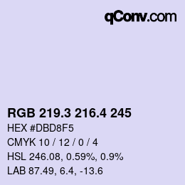カラーコード: RGB 219.3 216.4 245 | qconv.com