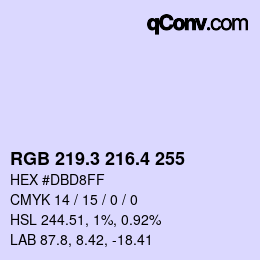 カラーコード: RGB 219.3 216.4 255 | qconv.com