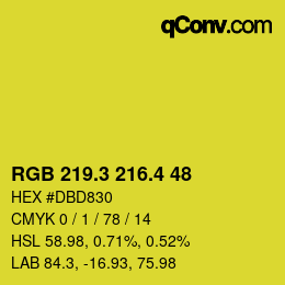 カラーコード: RGB 219.3 216.4 48 | qconv.com
