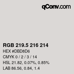Color code: RGB 219.5 216 214 | qconv.com