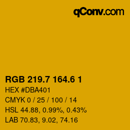 カラーコード: RGB 219.7 164.6 1 | qconv.com