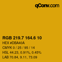 カラーコード: RGB 219.7 164.6 10 | qconv.com