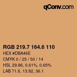 カラーコード: RGB 219.7 164.6 110 | qconv.com