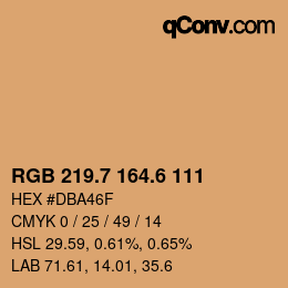 カラーコード: RGB 219.7 164.6 111 | qconv.com
