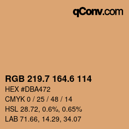 カラーコード: RGB 219.7 164.6 114 | qconv.com