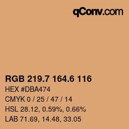 カラーコード: RGB 219.7 164.6 116 | qconv.com