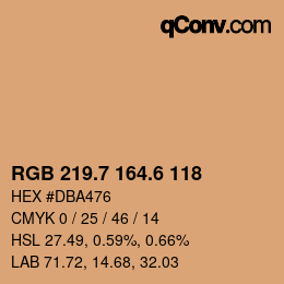 カラーコード: RGB 219.7 164.6 118 | qconv.com