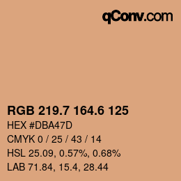カラーコード: RGB 219.7 164.6 125 | qconv.com