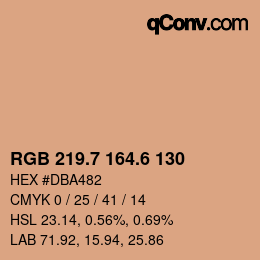 カラーコード: RGB 219.7 164.6 130 | qconv.com