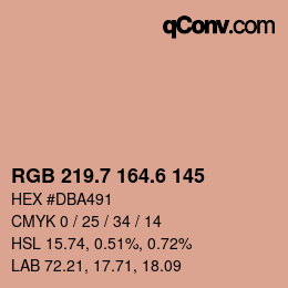カラーコード: RGB 219.7 164.6 145 | qconv.com