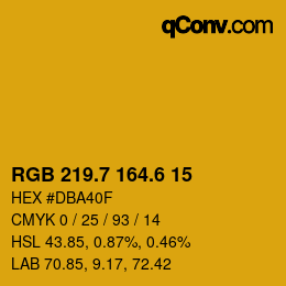 カラーコード: RGB 219.7 164.6 15 | qconv.com