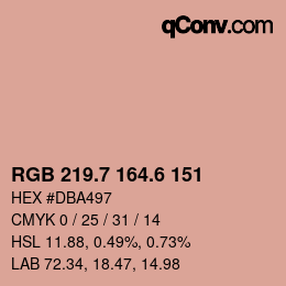 カラーコード: RGB 219.7 164.6 151 | qconv.com
