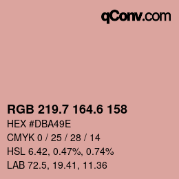 カラーコード: RGB 219.7 164.6 158 | qconv.com