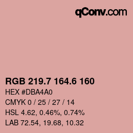 カラーコード: RGB 219.7 164.6 160 | qconv.com