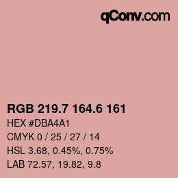カラーコード: RGB 219.7 164.6 161 | qconv.com