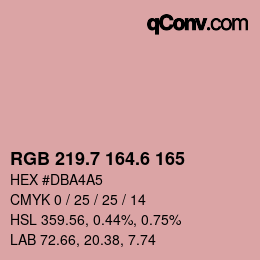 カラーコード: RGB 219.7 164.6 165 | qconv.com