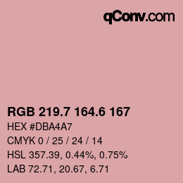 カラーコード: RGB 219.7 164.6 167 | qconv.com