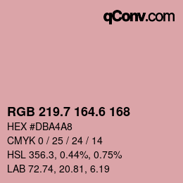 カラーコード: RGB 219.7 164.6 168 | qconv.com