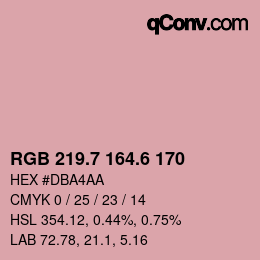 カラーコード: RGB 219.7 164.6 170 | qconv.com
