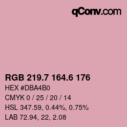 カラーコード: RGB 219.7 164.6 176 | qconv.com