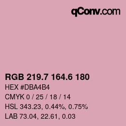 カラーコード: RGB 219.7 164.6 180 | qconv.com