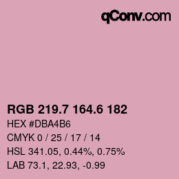 カラーコード: RGB 219.7 164.6 182 | qconv.com
